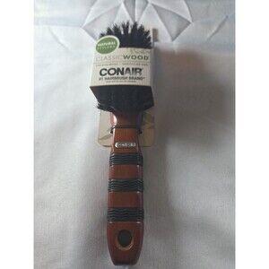 Conair Classic Wood All Purpose Hair Brush With Boar Bristles For All Hair Types